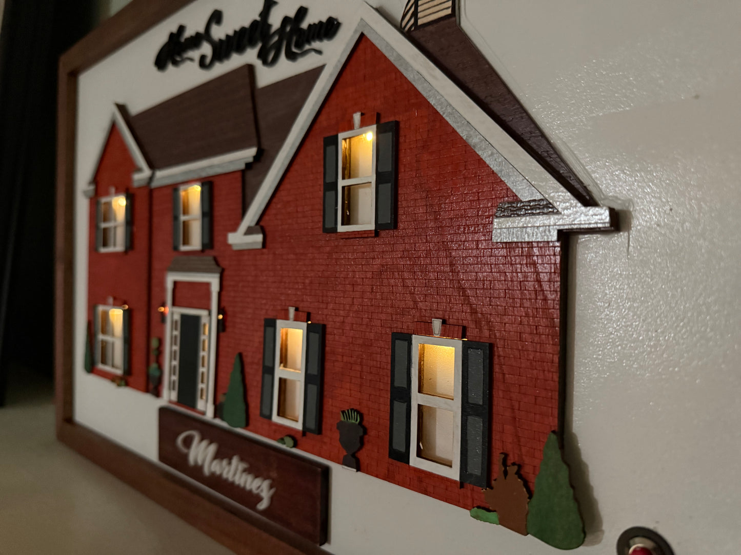Personalized Layered Home Art with Light-up Option – Perfect Gift for Homeowners