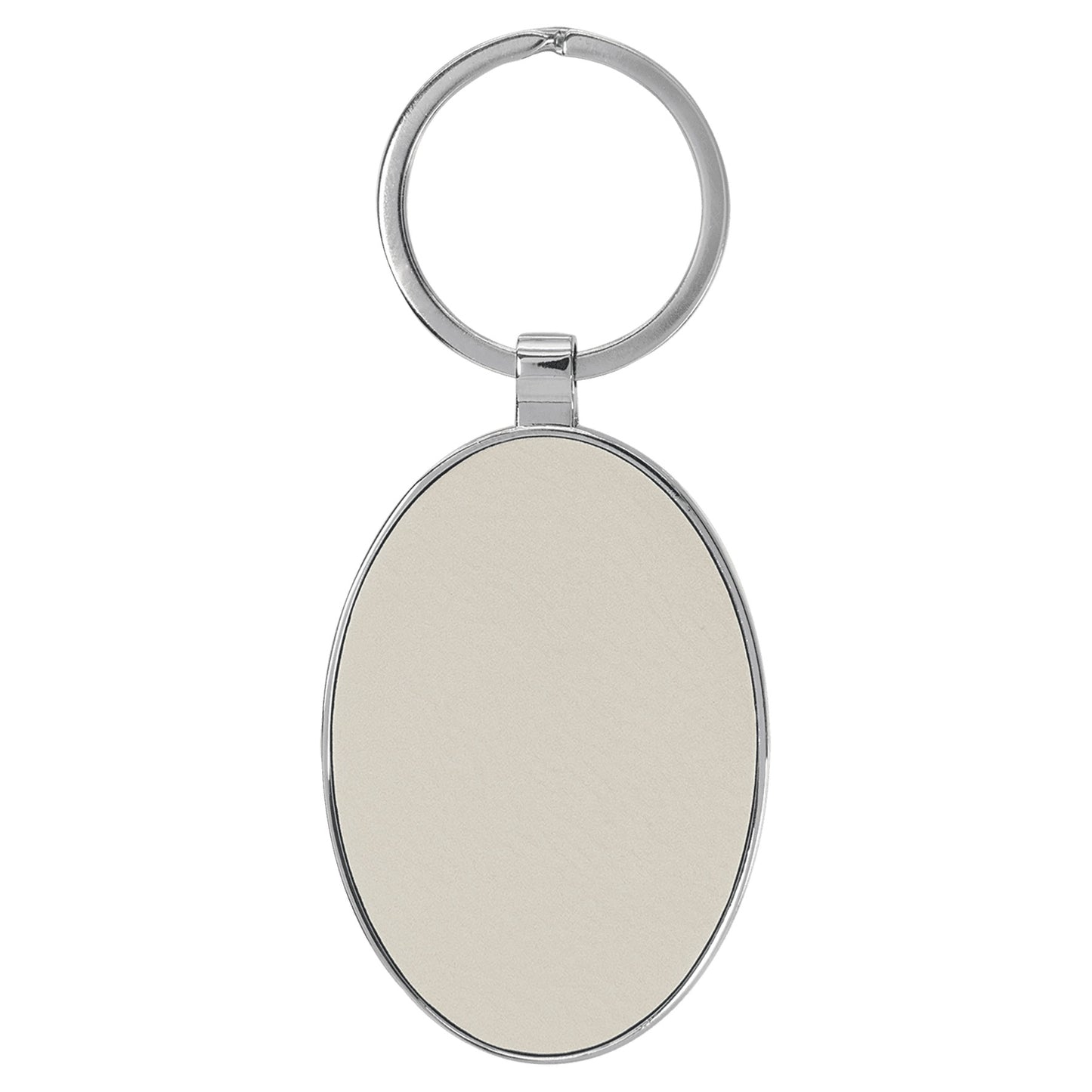 Personalized Leatherette/Metal Oval Keychain 3" x 1 3/4"