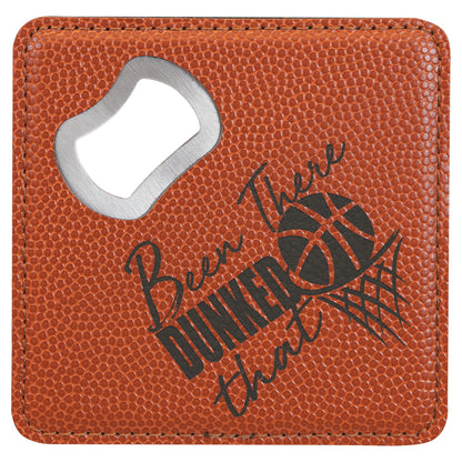 Personalized Leatherette Bottle Opener Coaster 4"x4"