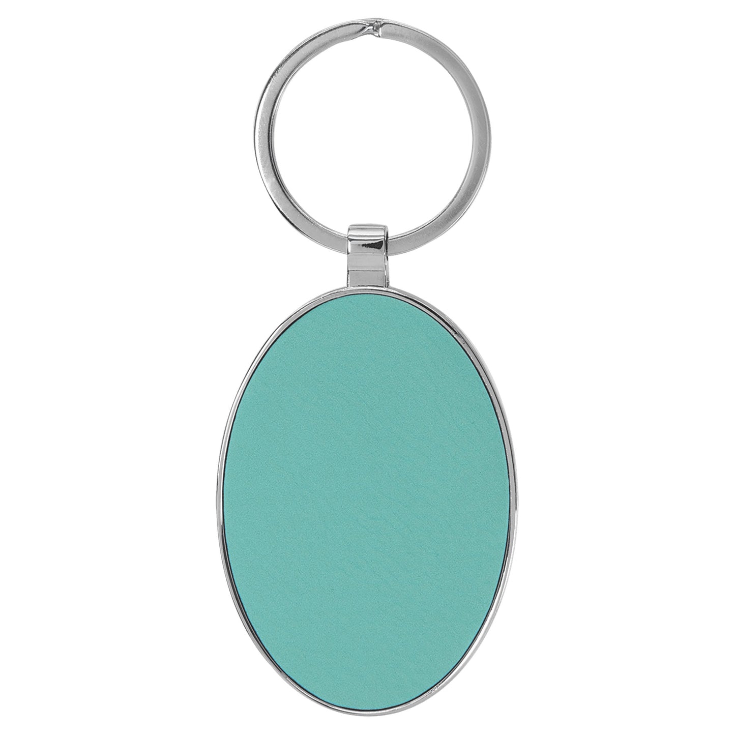 Personalized Leatherette/Metal Oval Keychain 3" x 1 3/4"