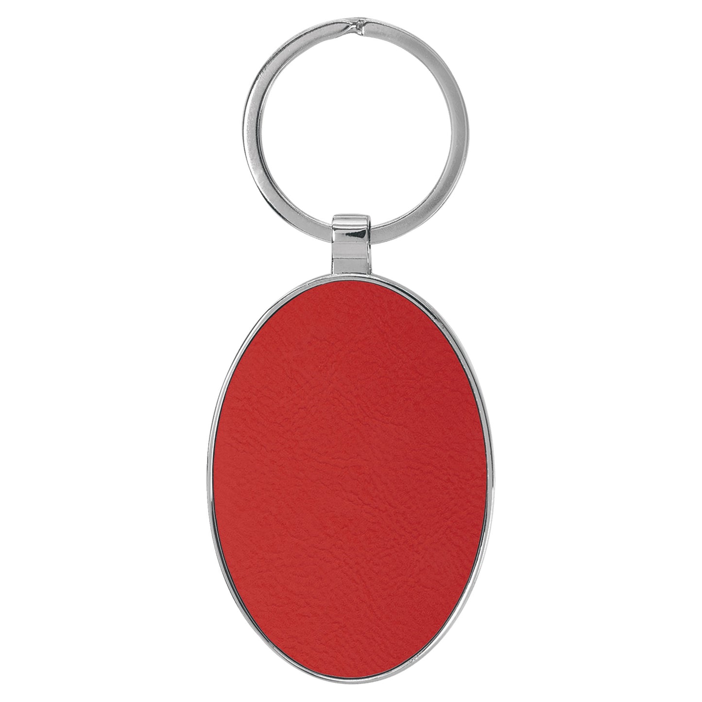 Personalized Leatherette/Metal Oval Keychain 3" x 1 3/4"