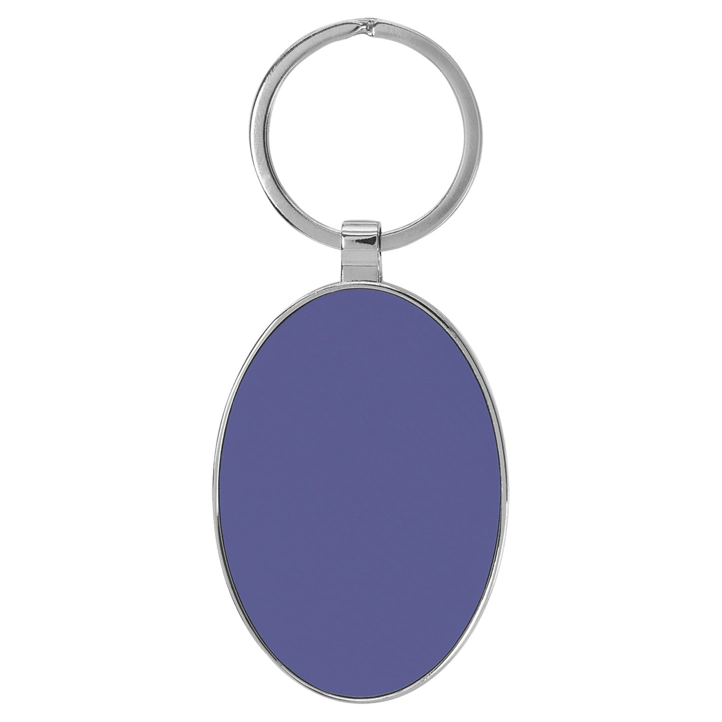 Personalized Leatherette/Metal Oval Keychain 3" x 1 3/4"