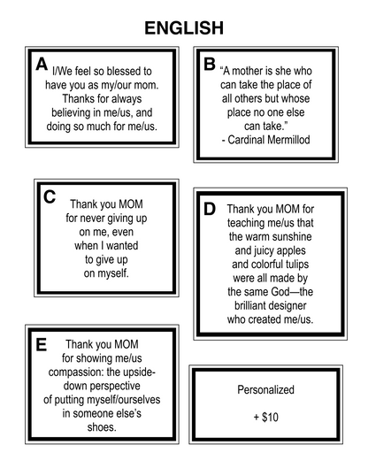 LED Mom Appreciation Plaque